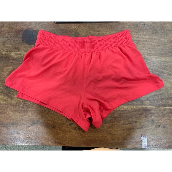 Fabletics Red Athletic Running Shorts Inner Liner S Womens Lightweight - Picture 2 of 9